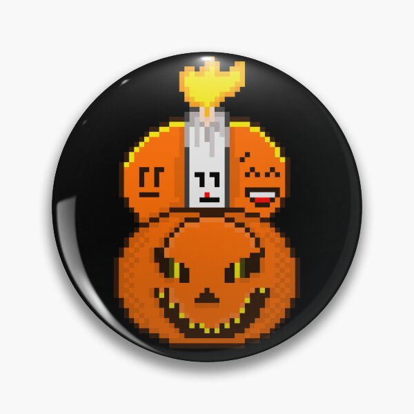 Item preview, Spooky Pumpkin Jack O Lantern Candle Pixel Art designed and sold by RetroRlx.