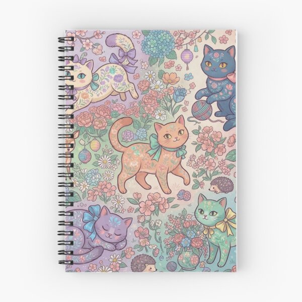 Item preview, Cute Fantasy Cats Floral Garden Seamless Pattern designed and sold by Iampoji.