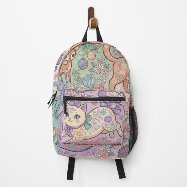 Item preview, Cute Fantasy Cats Floral Garden Seamless Pattern designed and sold by Iampoji.