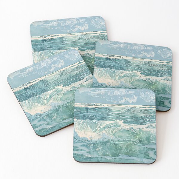 Item preview, Woodcut, seascape, waves D designed and sold by CrumbBumStudio.