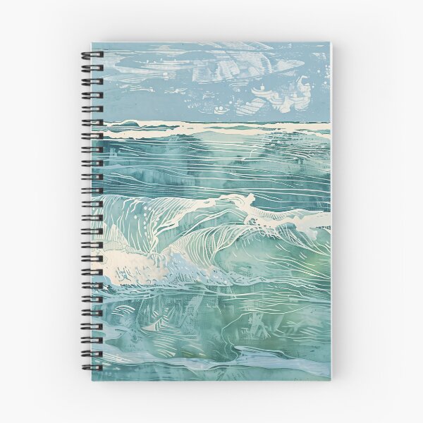 Item preview, Woodcut, seascape, waves D designed and sold by CrumbBumStudio.