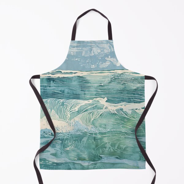 Item preview, Woodcut, seascape, waves D designed and sold by CrumbBumStudio.