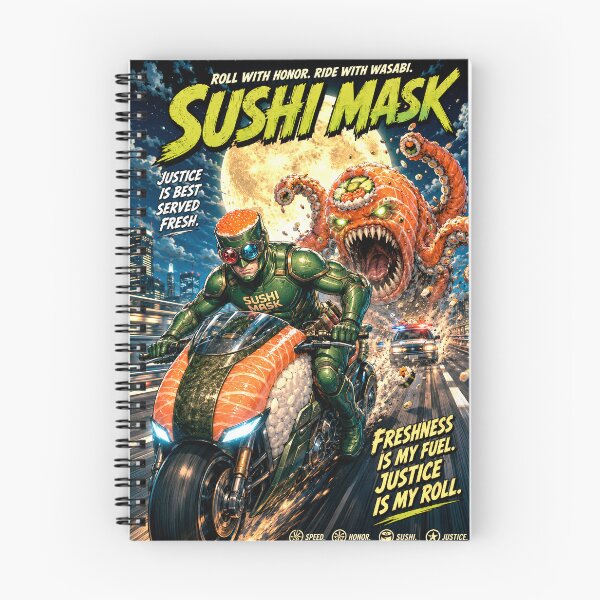 Item preview, SUSHI MASK: Midnight High-Speed Vigilante Pursuit designed and sold by Japan Cyberpunk Universe & Surreal Characters.