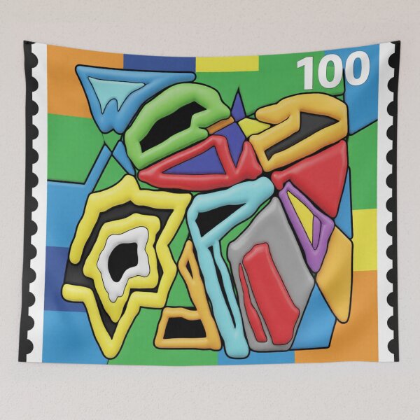 Item preview, jumbled C stamp colorful geometric abstract stamp design designed and sold by SmashingDeals.