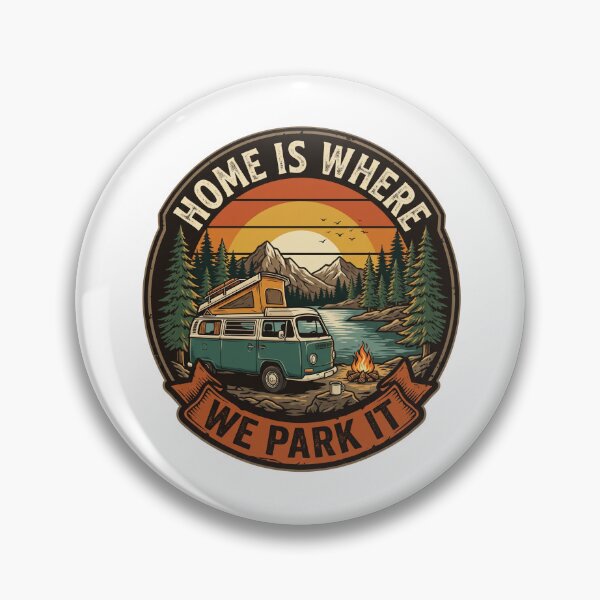 Item preview, Home Is Where We Park It Vintage Camping T-Shirt | Retro Camper Van Adventure Design designed and sold by Mhdou97.