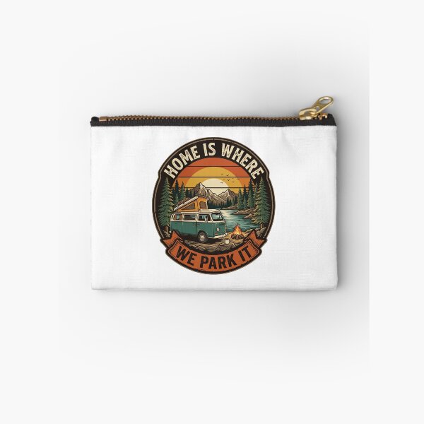 Item preview, Home Is Where We Park It Vintage Camping T-Shirt | Retro Camper Van Adventure Design designed and sold by Mhdou97.