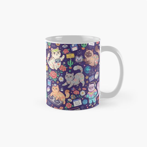 Item preview, Cute Space Cats Retro Gaming Seamless Pattern designed and sold by Iampoji.