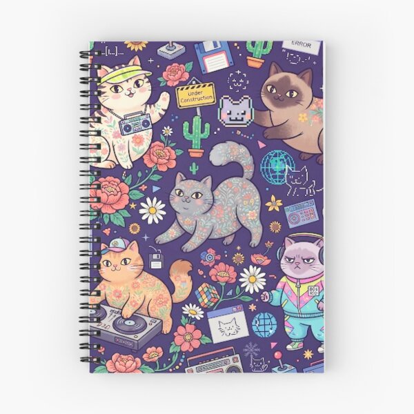 Item preview, Cute Space Cats Retro Gaming Seamless Pattern designed and sold by Iampoji.