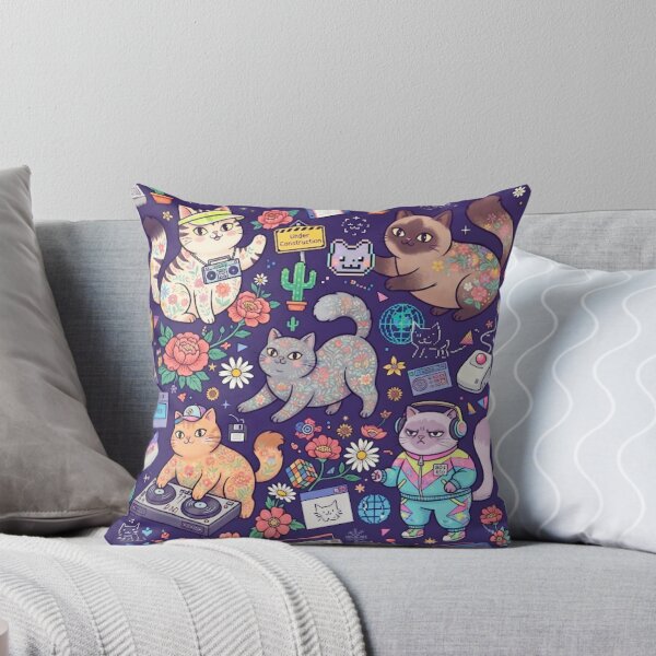 Item preview, Cute Space Cats Retro Gaming Seamless Pattern designed and sold by Iampoji.