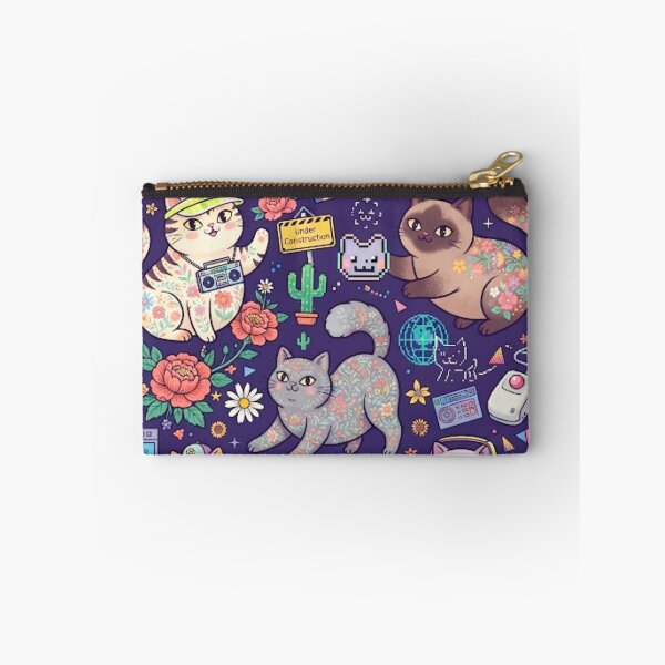 Item preview, Cute Space Cats Retro Gaming Seamless Pattern designed and sold by Iampoji.