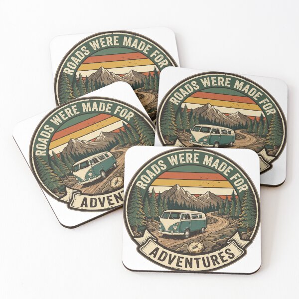 Item preview, Roads Were Made For Adventures Vintage Camping T-Shirt | Retro Van Life & Road Trip Design designed and sold by Mhdou97.