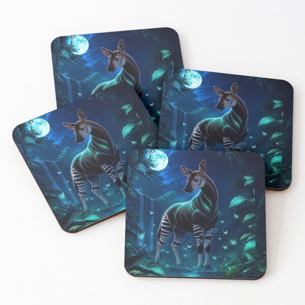 Item preview, Moonlit Okapi – Enchanted Forest Wildlife Fantasy Art designed and sold by DervoTeck2767.