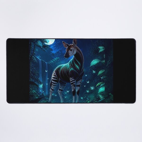 Item preview, Moonlit Okapi – Enchanted Forest Wildlife Fantasy Art designed and sold by DervoTeck2767.