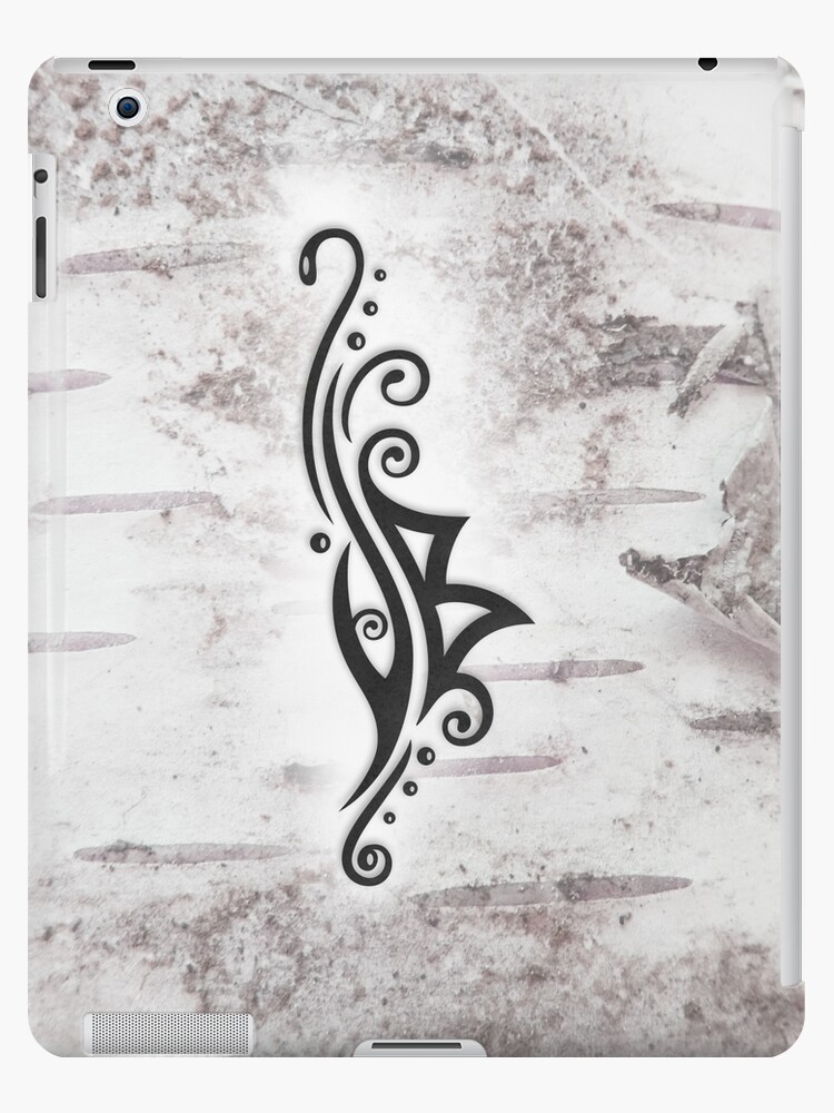 Berkana Rune In Tribal Tattoo Style Ipad Caseskin By Christine Krahl