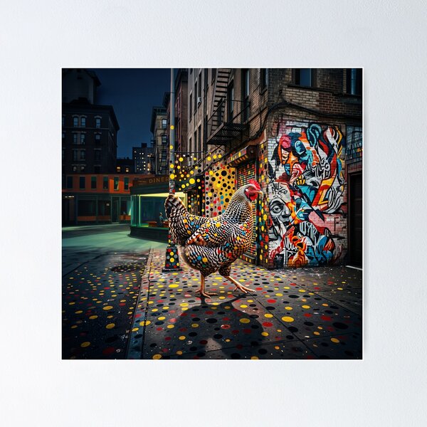 Item preview, Urban Chicken Street Art designed and sold by Home Decor Art.