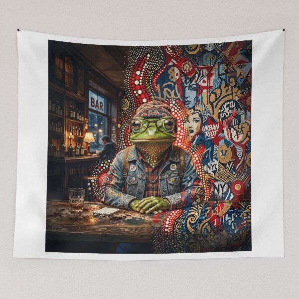 Item preview, Urban Hipster Frog Art designed and sold by Home Decor Art.