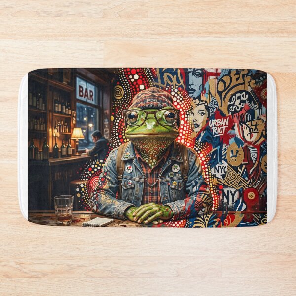 Item preview, Urban Hipster Frog Art designed and sold by Home Decor Art.