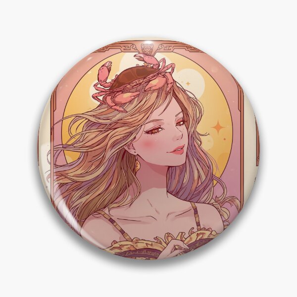 Item preview, Cancer Zodiac Goddess Art | Cancer Energy Celestial Astrology Illustration | Pastel Anime Fantasy Girl | Crab Zodiac Sign | Art Nouveau Horoscope Wall Art | Cancer Birthday Gift designed and sold by RSDigitalPrintDesign.