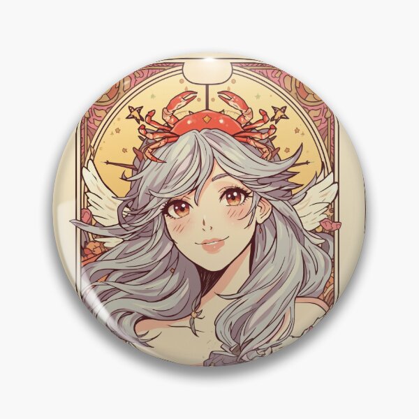 Item preview, Cancer Zodiac Goddess Art | Cancer Energy Celestial Astrology Illustration | Pastel Anime Fantasy Girl | Crab Zodiac Sign | Art Nouveau Horoscope Wall Art | Cancer Birthday Gift designed and sold by RSDigitalPrintDesign.