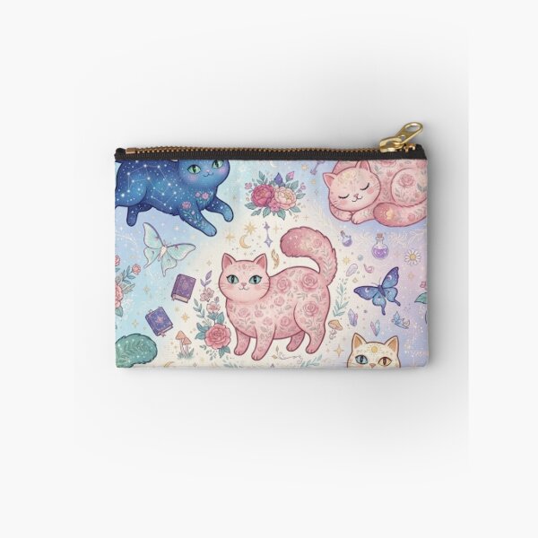 Item preview, Pastel Fantasy Cats with Flowers Seamless Pattern designed and sold by Iampoji.