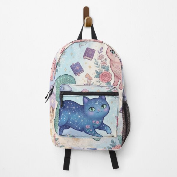 Item preview, Pastel Fantasy Cats with Flowers Seamless Pattern designed and sold by Iampoji.