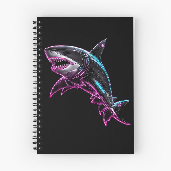 Item preview, Cyberpunk Neon Shark - Electric Cyan Cybercore designed and sold by Artmugic.