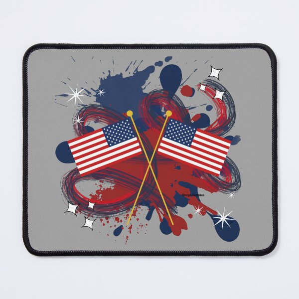 Item preview, USA Flags with paint splatter designed and sold by artbyomega.