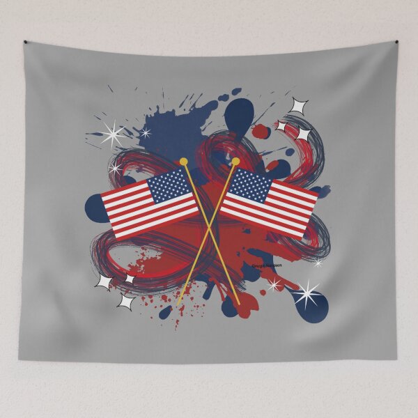 Item preview, USA Flags with paint splatter  designed and sold by artbyomega.