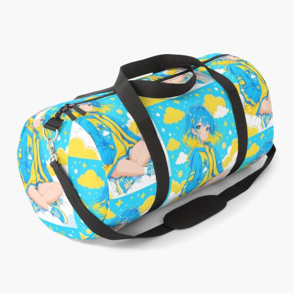 Item preview, Anime girl with blue and yellow hair, sitting among clouds (by diwizuli) designed and sold by Diwi Zuli.