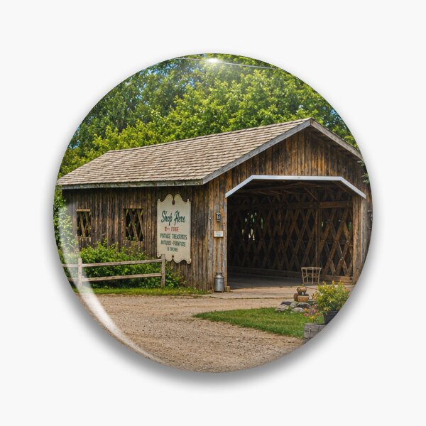 Item preview, Spade Farm Covered Bridge in July designed and sold by gotucoveredart.