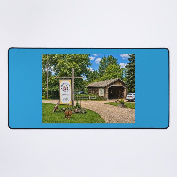 Item preview, Spade Farm Covered Bridge in July designed and sold by gotucoveredart.