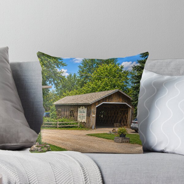 Item preview, Spade Farm Covered Bridge in July designed and sold by gotucoveredart.