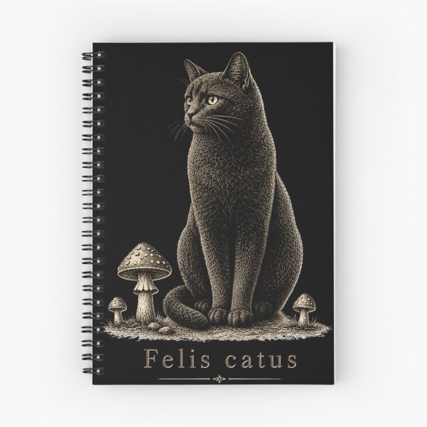Item preview, Black Cat Mushrooms Vintage Engraving T-Shirt | Dark Cottagecore Forest Fungi Art designed and sold by The Archive.