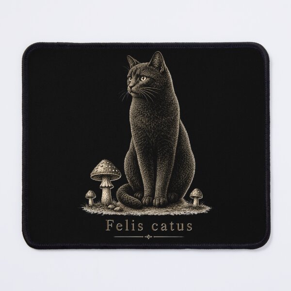 Item preview, Black Cat Mushrooms Vintage Engraving T-Shirt | Dark Cottagecore Forest Fungi Art designed and sold by The Archive.