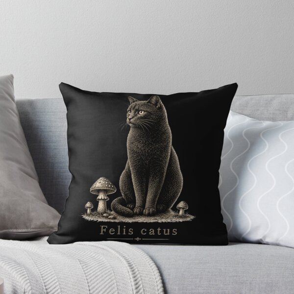 Item preview, Black Cat Mushrooms Vintage Engraving T-Shirt | Dark Cottagecore Forest Fungi Art designed and sold by The Archive.
