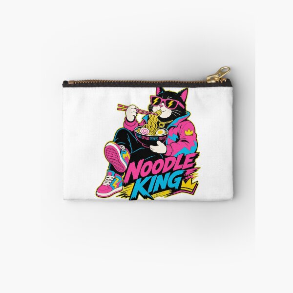 Item preview, cat eating ramen Cool Cat Ramen | Retro Noodle King | 80s 90s Style T-Shirt designed and sold by Uglyandcute.