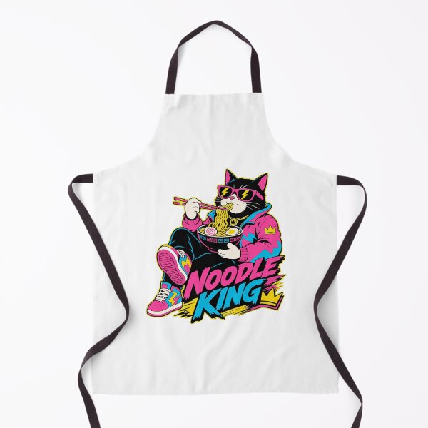 Item preview, cat eating ramen Cool Cat Ramen | Retro Noodle King | 80s 90s Style T-Shirt designed and sold by Uglyandcute.