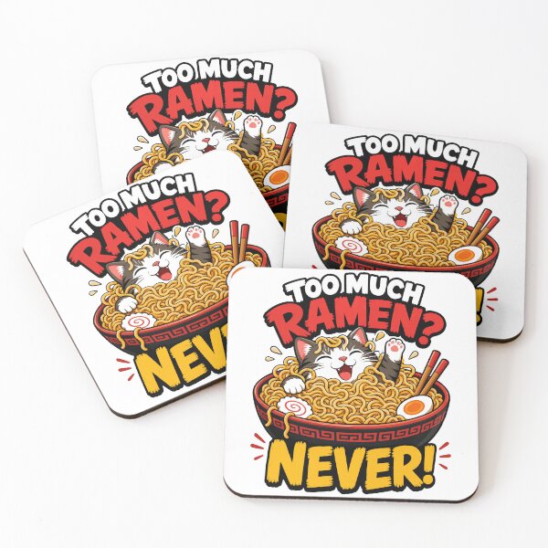 Item preview, cat eating ramen Overwhelmed Ramen Cat | Too Much Ramen Never | Food Humor T-Shirt designed and sold by Uglyandcute.