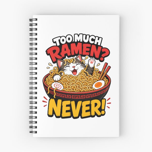 Item preview, cat eating ramen Overwhelmed Ramen Cat | Too Much Ramen Never | Food Humor T-Shirt designed and sold by Uglyandcute.