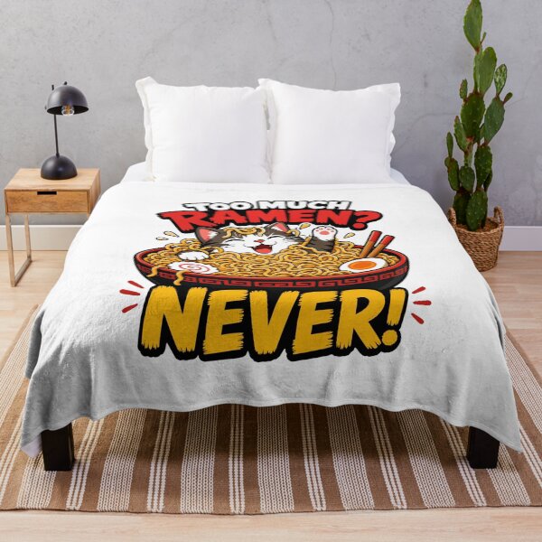 Item preview, cat eating ramen Overwhelmed Ramen Cat | Too Much Ramen Never | Food Humor T-Shirt designed and sold by Uglyandcute.
