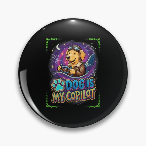 Item preview, Dog Is My Copilot Aviator Golden Retriever designed and sold by SoyLamderma.