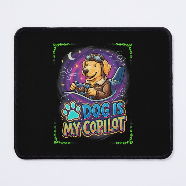 Item preview, Dog Is My Copilot Aviator Golden Retriever designed and sold by SoyLamderma.