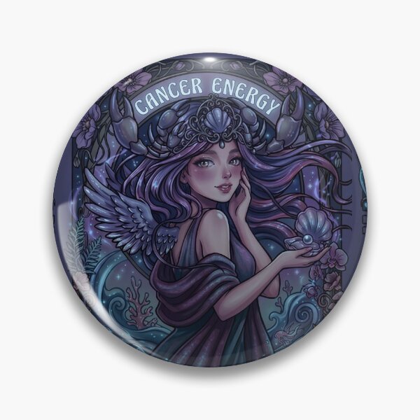 Item preview, Cancer Zodiac Goddess Art Print | Cancer Energy Celestial Angel | Dark Fantasy Astrology Illustration | Moon Ocean Horoscope Art | Art Nouveau Cancer Birthday Gift | Zodiac Wall Decor designed and sold by RSDigitalPrintDesign.