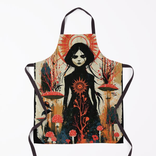 Item preview, The Old Rites: Forest Goddess Among Red Toadstools Folk Horror Art designed and sold by The Wild Kingdom.