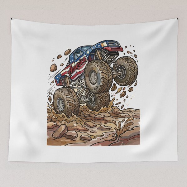 Item preview, America Monster Truck Mud Wheelie designed and sold by jlStopMedia.