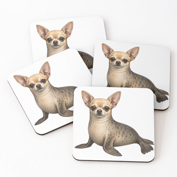 Item preview, Chihuahua Seal Hybrid – Whimsical Ocean Animal Illustration designed and sold by Skyrocketz.