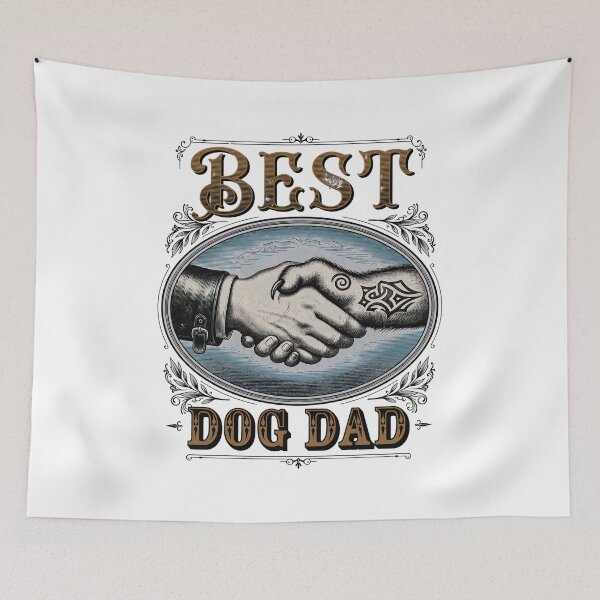 Item preview, Vintage Best Dog Dad Werewolf Handshake designed and sold by SoyLamderma.
