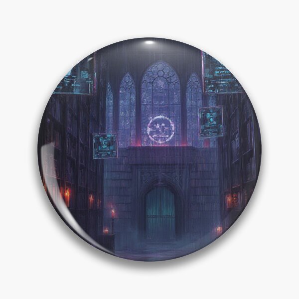 Item preview,  Cyberpunk Cyber Library Neon Noir Art designed and sold by StudioForge.