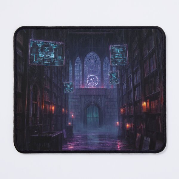 Item preview, Cyberpunk Cyber Library Neon Noir Art designed and sold by StudioForge.