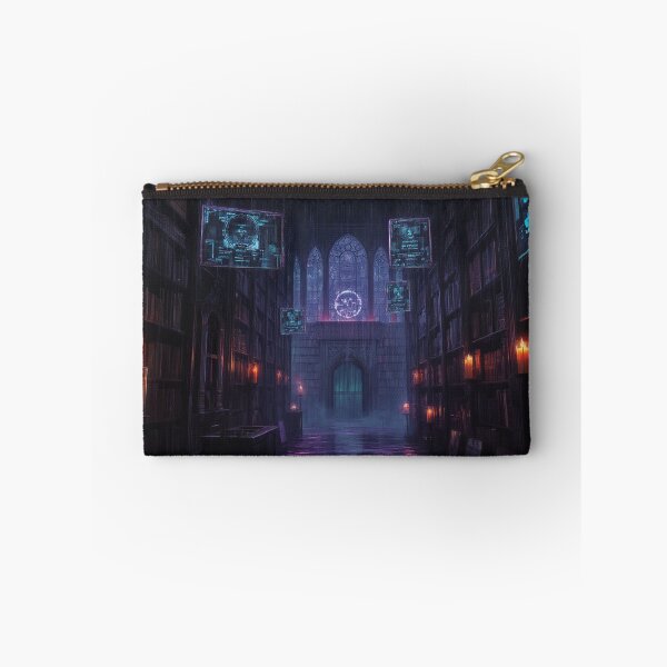 Item preview,  Cyberpunk Cyber Library Neon Noir Art designed and sold by StudioForge.